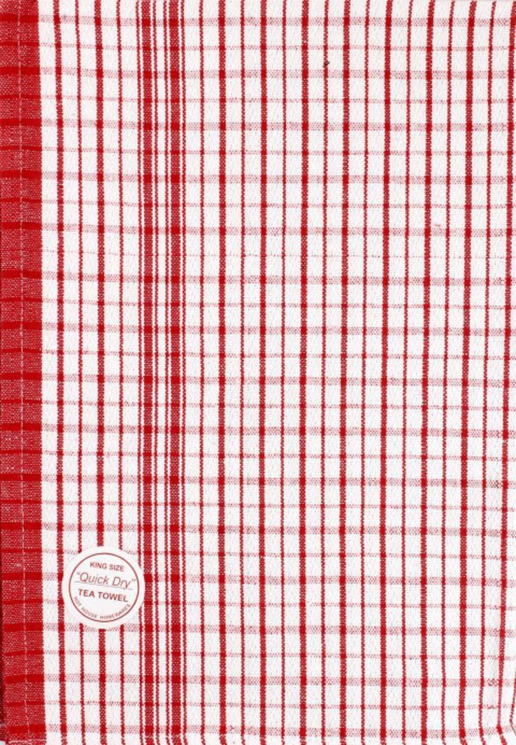 "Quick Dry"commercial quality dobby tea towel large size 59x88cm red. CODE: T/T-QUI/RED. image 0